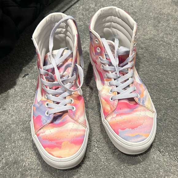 Vans Sk8- Hi Festival Dream High Top Sneakers in Pink, Blue, Orange Tie Dye - Picture 5 of 6